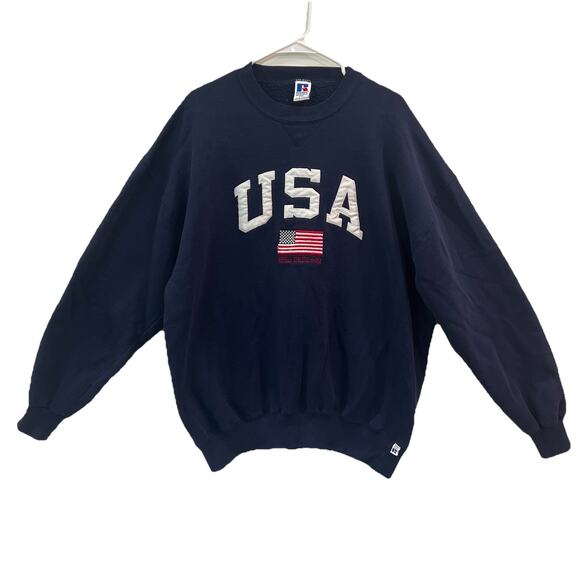 Russell Athletic “USA” Crew Sweatshirt Made In USA Big Logo